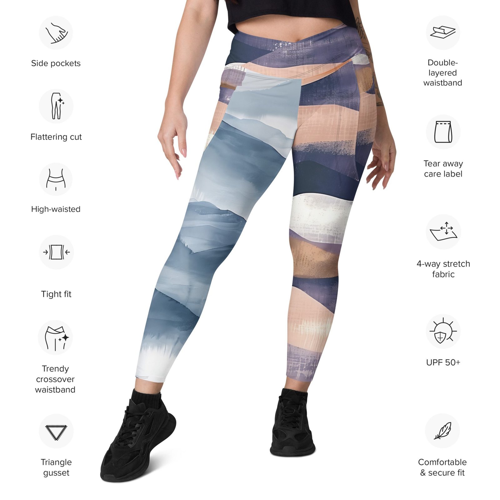 crossover leggings with pockets