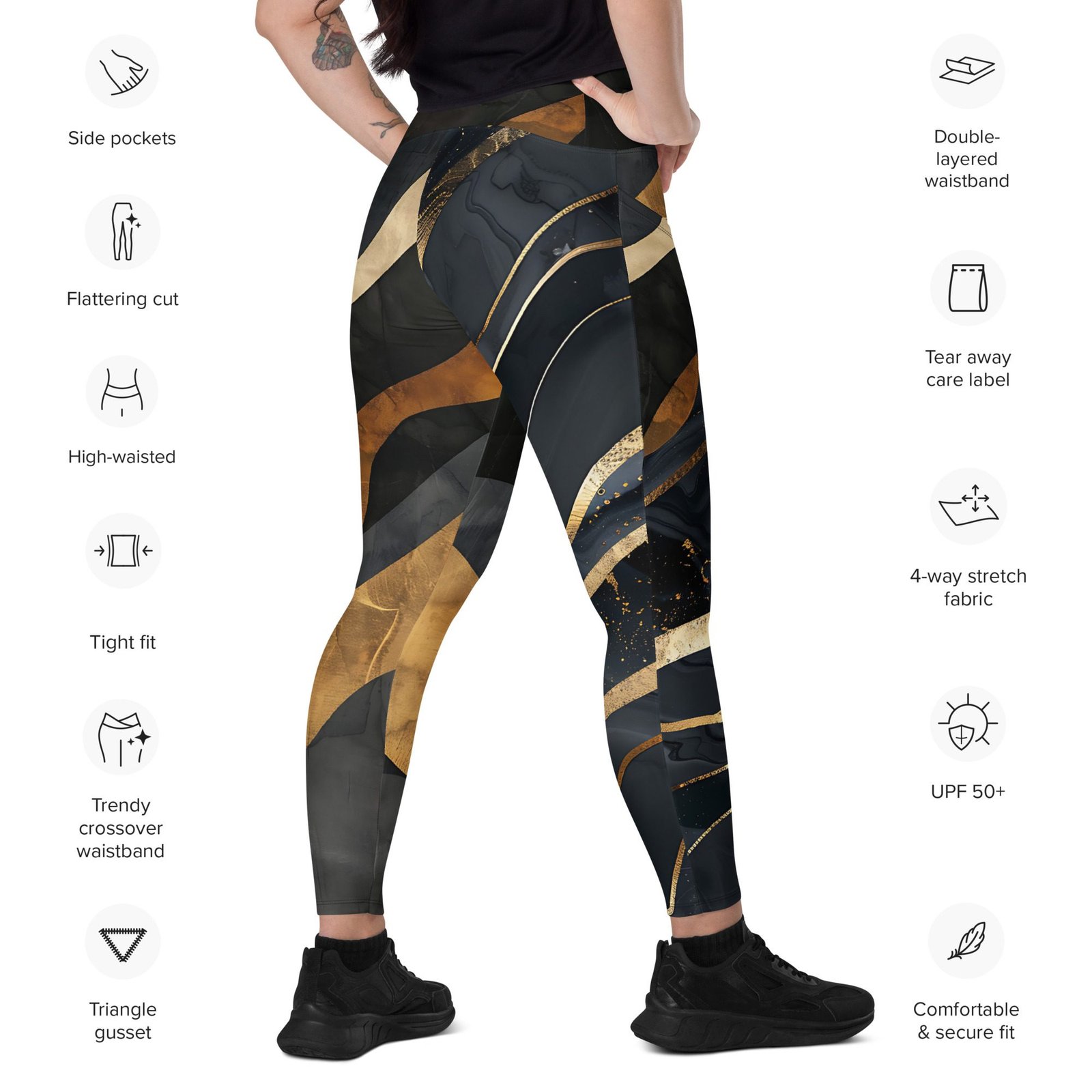 crossover leggings with pockets